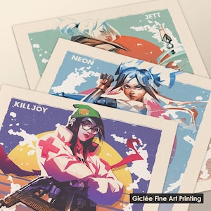 Valorant Art Print Poster Set: Neon, Clove, Jett, Viper, Killjoy, Sage image 2