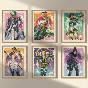 Apex Legends Art Print Poster Set: Alter, Lifeline, Horizon, Loba, Conduit, Wraith