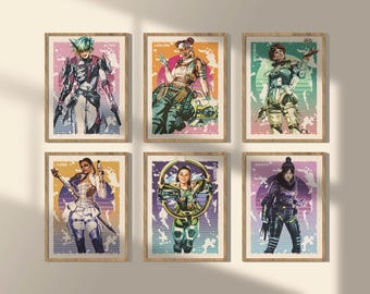 Apex Legends Art Print Poster Set: Alter, Lifeline, Horizon, Loba, Conduit, Wraith