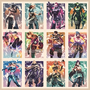Póster de Valorant, impresión artística de todos los agentes de Valorant, arte de pared de Valorant, póster de juegos, decoración de sala de juegos, fan art de juegos de Twitch, regalo de jugador geek
