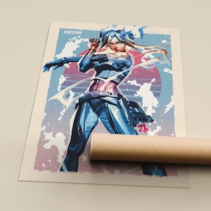 Valorant Art Print Poster Set: Neon, Clove, Jett, Viper, Killjoy, Sage Neon