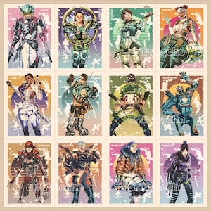 Póster de Apex Legends, impresión artística de All Legends Apex, arte de pared de Apex, póster de juegos, decoración de sala de juegos, fan art de juegos de Twitch, regalo de jugador geek