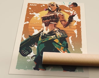 Raze Valorant Art Print: Enhanced Matte Fine Art Paper Poster