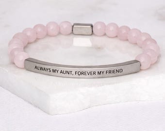 Always My Aunt, Forever My Friend - Pink Jade Crystal