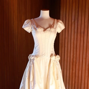 Vintage Jenny Doebell silk wedding gown