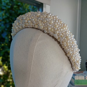 Pearl Headband made from vintage faux pearls