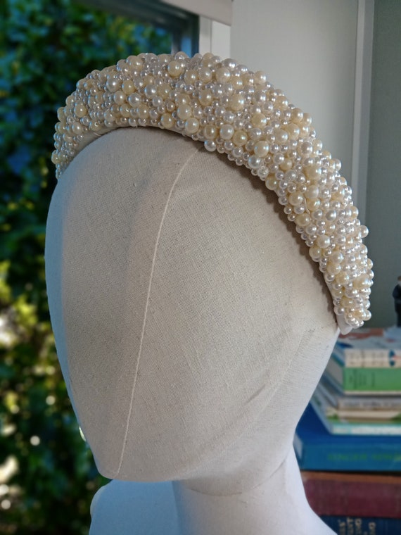 Pearl Headband Made From Vintage Faux Pearls - Etsy