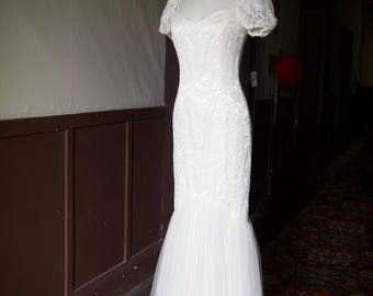Vestido de encaje estilo sirena vintage