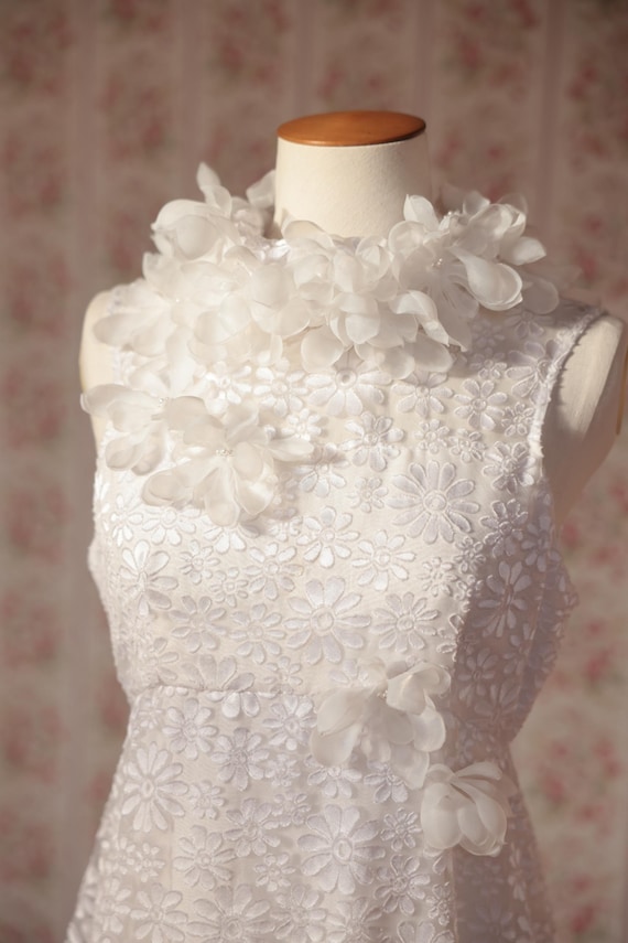 Carla Creations burnout daisy gown with organza florets