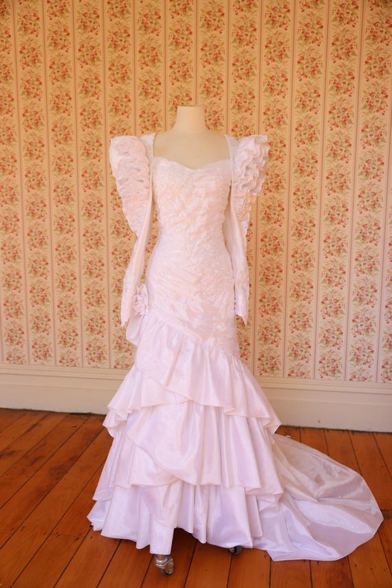 open lace back dress White One Bridal Nicki Size 16 Pronovias Wedding Dress Shimmer Tulle Princess V Neck Gown