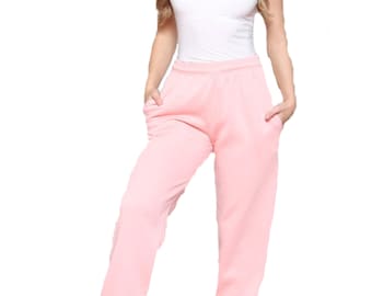 New Women Ladies Over sized Jogger Soft Fleece Tracksuit Bottoms Elasticated Cuffed Workout Sports Trouser Sweatpants