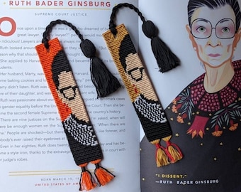 Bookmark: Ruth Bader Ginsburg (RBG), Hand-Knotted, Hand-Woven (Made to Order)