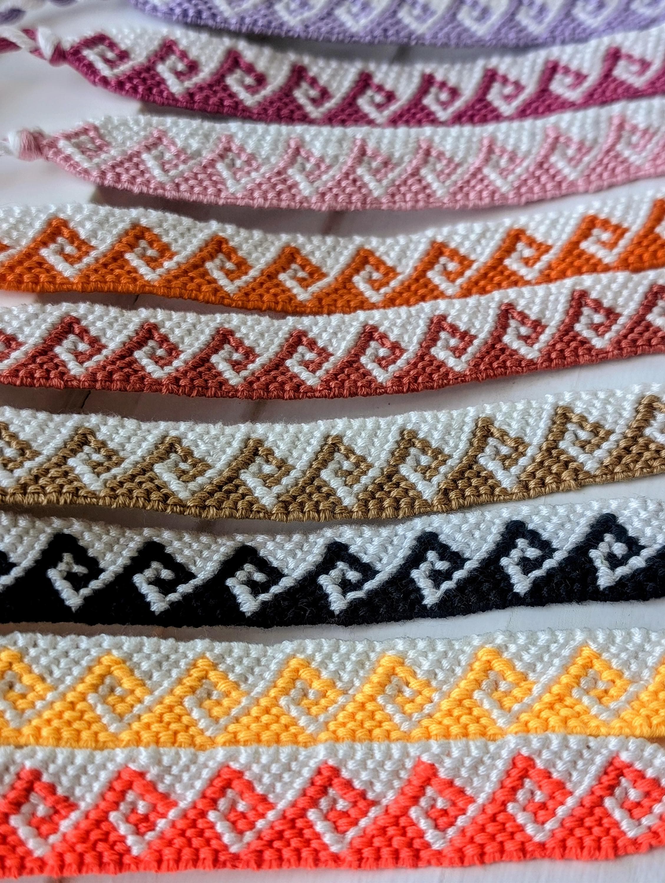 Greek Wave Friendship Bracelet, DMC Embroidery Floss, Hand-knotted ...