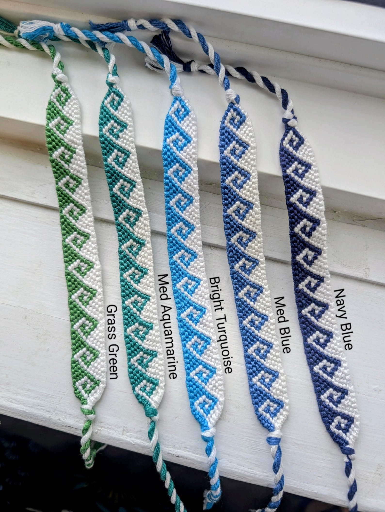 Greek Wave Friendship Bracelet, DMC Embroidery Floss, Hand-knotted ...