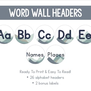 Word Wall Letters/Headers - Minimalist Mountains