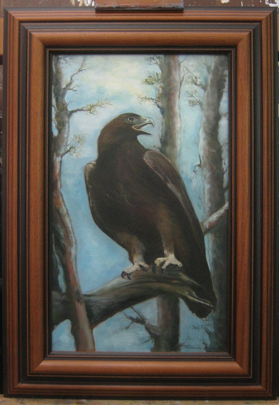Scottish Golden Eagle Original Oil Painting on Canvas Including Frame ...