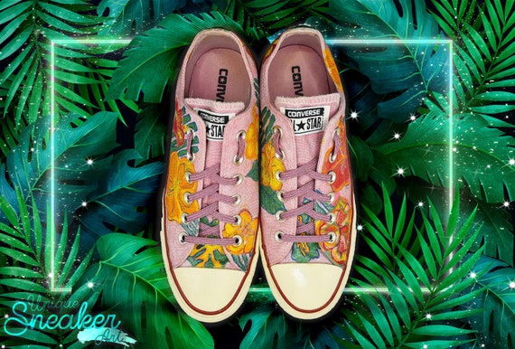 Pink Glam Jungle low All Star sneakers maat 39. - Etsy België