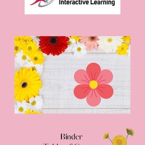 DIL Pink Homeschool Binder Kit (Cover, Cover Template, Table of Content, 24 Colorful Background Page Sections, and Free Resource Page)