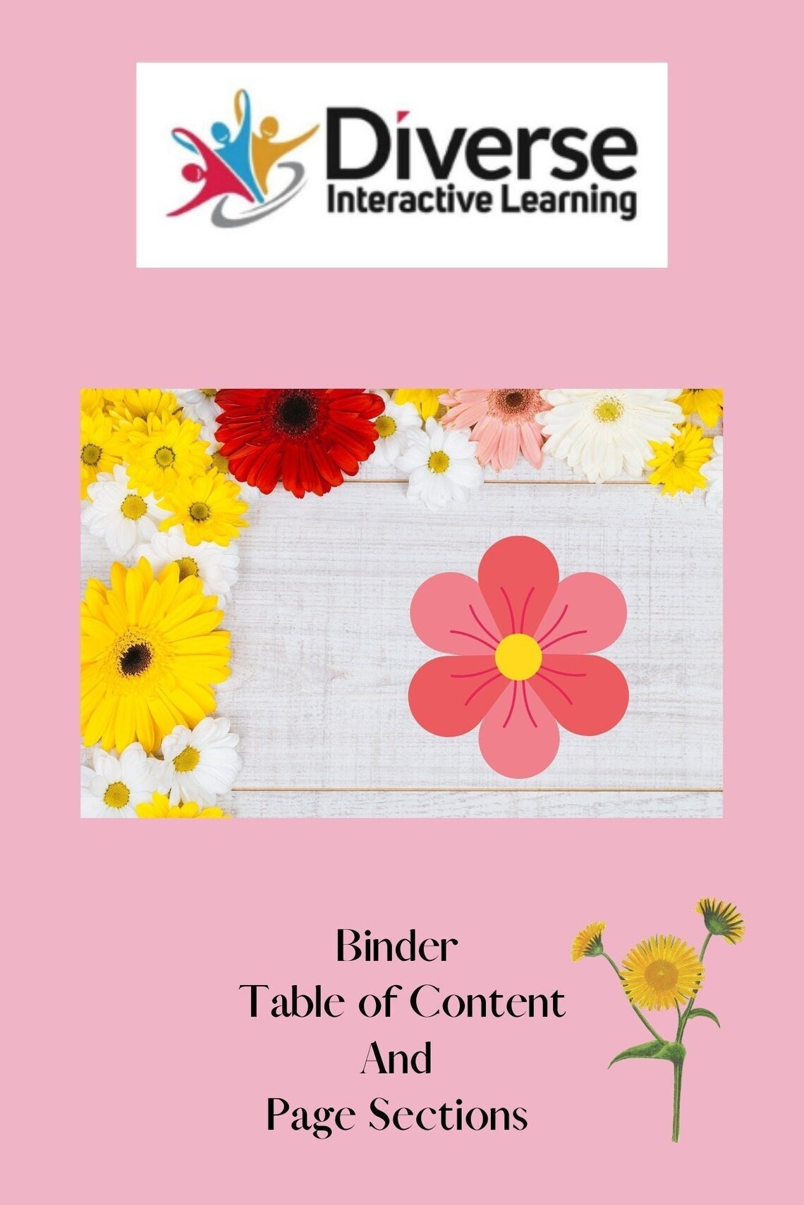 DIL Pink Homeschool Binder Kit (cover, Cover Template, Table of Content ...
