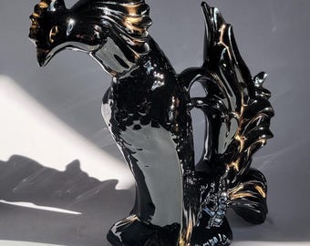 MCM Lipper Mann Black & Gold Ceramic Rooster