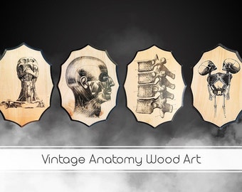 Arte anatomica in legno vintage: decorazioni gotiche per Halloween