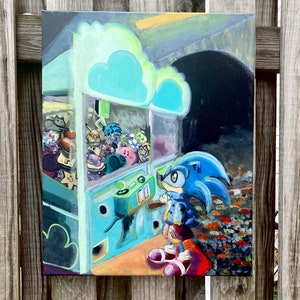 Painting of Sonic the Hedgehog