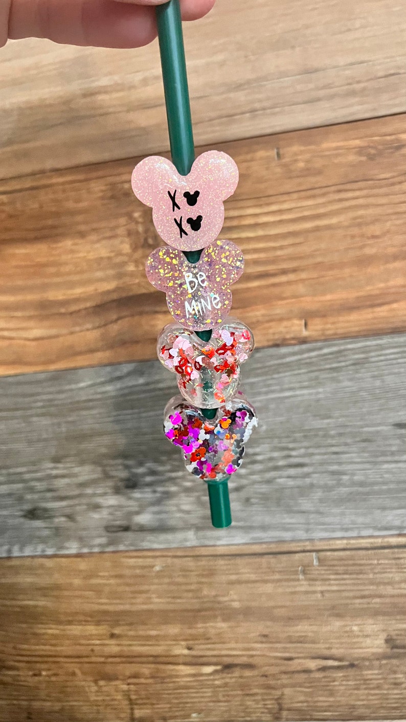 Straw Toppers Valentine's Day Straw Topper Straw Etsy