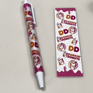 Glitter Pen | Coffee Lover Pen | Iced Coffee Glitter Pen |Dunkin' Donuts Inspired Glitter Pen | Donut Pen| Coffee Pen | Gift