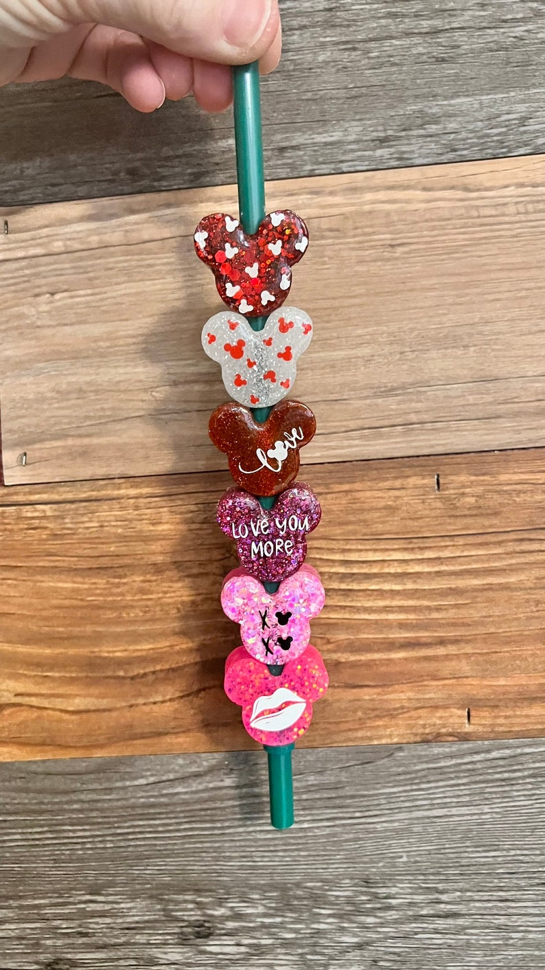 Straw Toppers Valentine's Day Straw Topper Straw Etsy