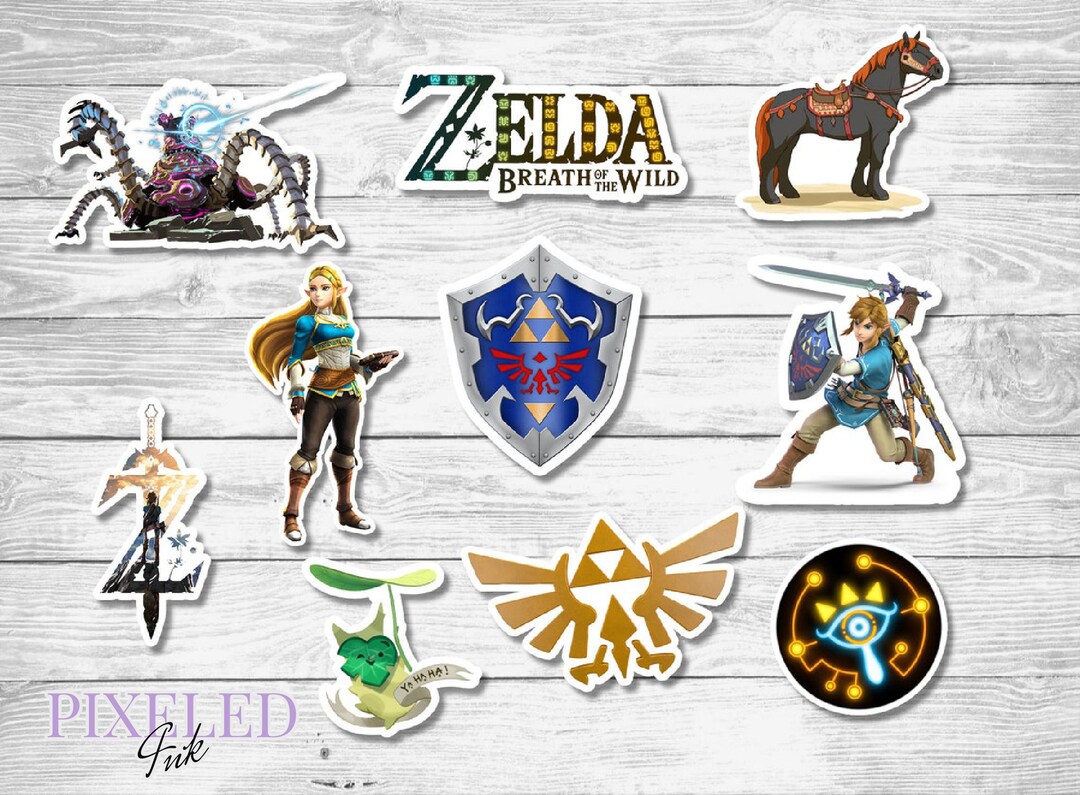 Set of 10 Legend of Zelda BOTW Stickers diecut Etsy