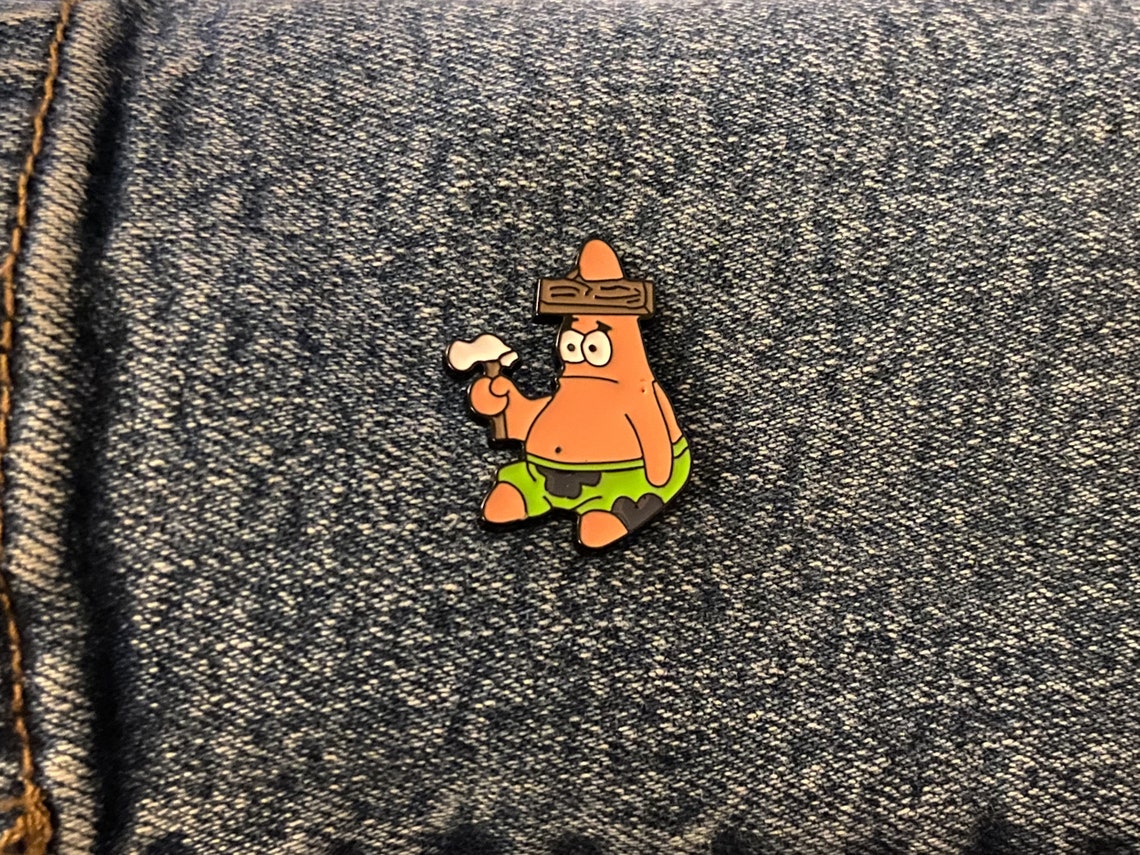 Patrick Star Hammer Spongebob Squarepants Enamel Pin Badge Etsy Canada