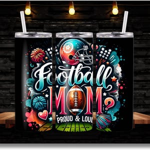 Football Tumbler Wrap, 20oz Skinny Tumbler Sublimation Design, Digital Download PNG, Football Mom Tumbler PNG, Football Mama