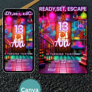 Escape Room Invitations | Escape Room Ticket | Instant Download | Escape Room Party For Girls And Boys | Uncover The Mystery Party