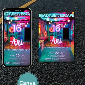 Escape Room Invitations | Escape Room Ticket | Instant Download | Escape Room Party For Girls And Boys | Uncover The Mystery Party
