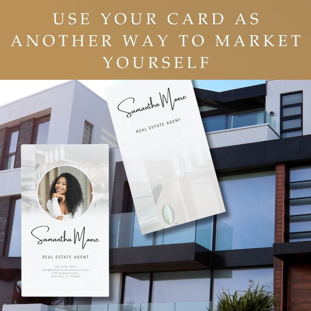 Real Estate Business Card Template: Modern DIY Design (canva Editable ...