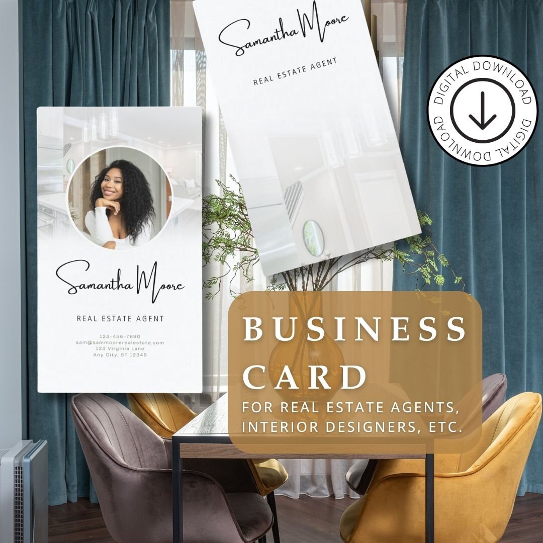 Real Estate Business Card Template: Modern DIY Design (canva Editable ...