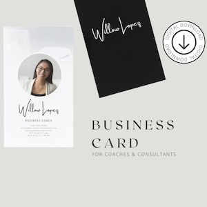 Modern Business Card Template: Canva Editable Design (Digital Download)