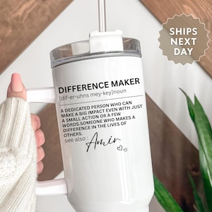 Difference Maker 40oz Tumbler, Personalized Difference Maker Cup Difference Maker Gift For Coworker Leader Gift For Mentor Appreciation