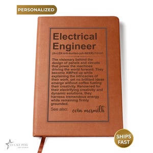 Electrical Engineer Journal, Personalized gift for Electrical Engineer, Graduation Present for Engineering Student, Future Engineer Journal