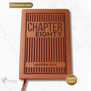 80th Birthday Gift Personalized Journal, 80 Years Old Custom Name Vegan Leather Notebook, Turning Eighty Gift for Mom Dad Friend Grandparent