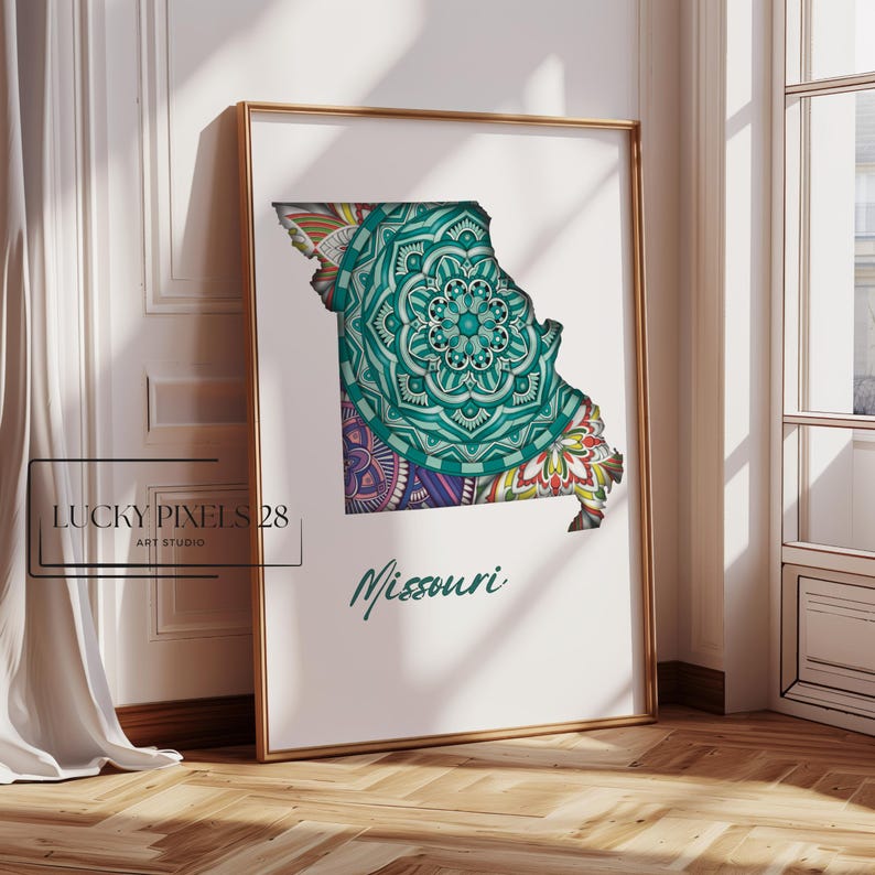 Missouri State Map Hand Drawn Printable Map, Travel Map, Missouri Map ...