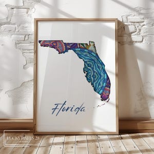 Florida kaart print poster handgetekende, stadsplattegrond Homestead, Florida vintage kaart print, staat kaart kunst, Florida City wegenkaart, Amerikaanse staat kaarten