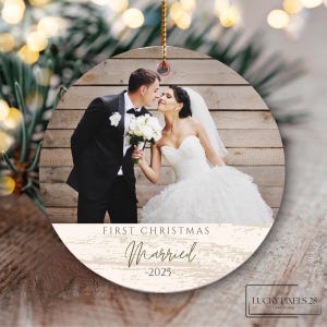 Personalized Married First Christmas , Newlywed Gift Mr & Mrs, Christmas Ornament, Mr Mrs Wedding Ornament, Wedding Gift Keepsake