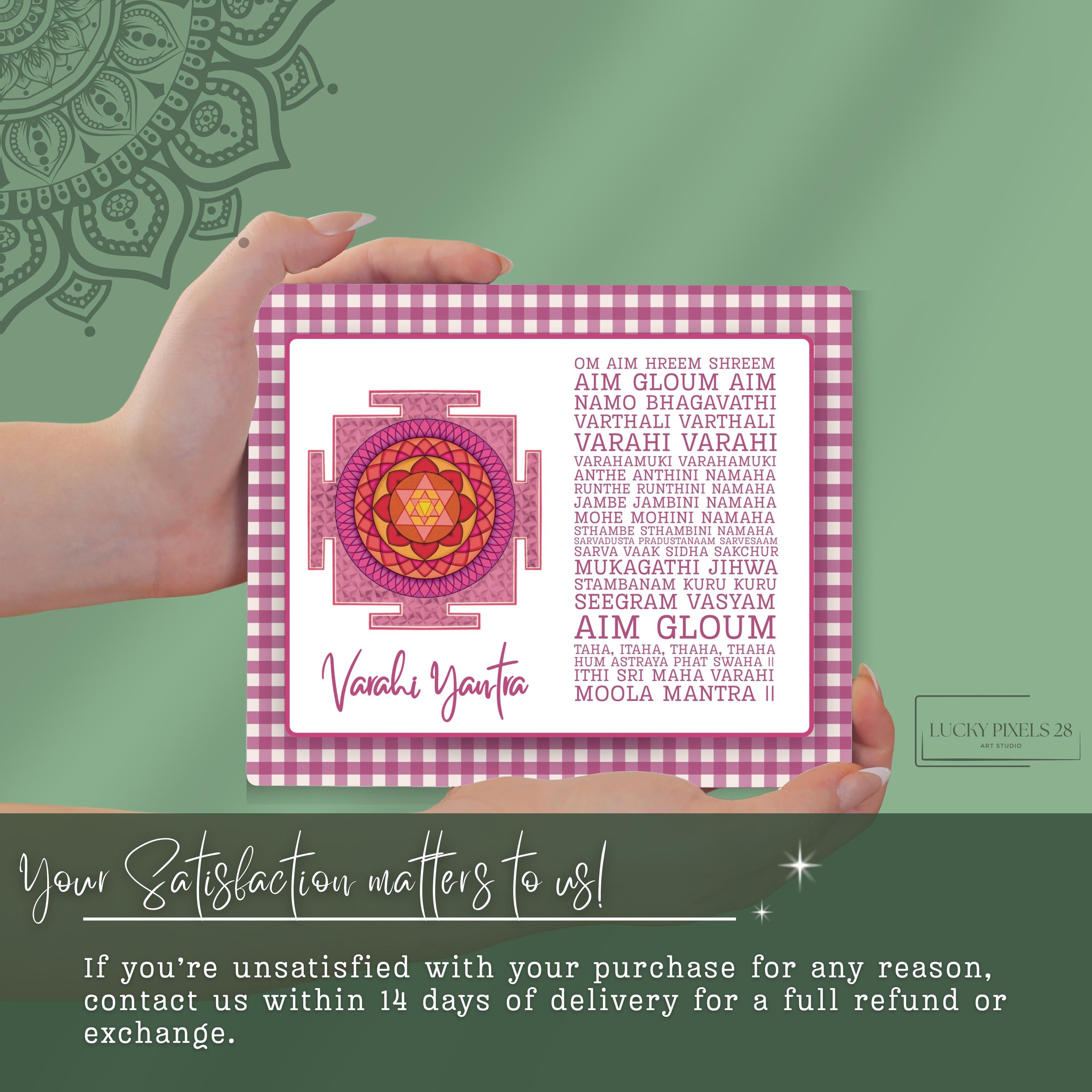 Varahi Yantra With Moola Mantra Photo Board | Hindu Goddess Varahi ...