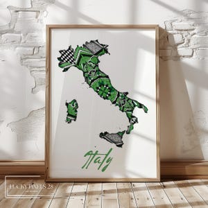 Italy Map Wall Art, Hand Drawn Modern Map Italy, Travel Inspired Print, Unique Map Art & Decor, Your Country Map for Home and Heart, Gifts