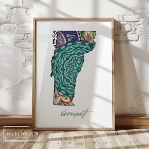 Vermont Travel Map Wall Art, Minimalist Modern Map of Vermont, US Travel Print, Vermont City Road Map Poster, Digital Instant Download Arts