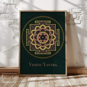 Vishnu Yantra Variation 2, Bon pour la richesse, la santé, la prospérité, supprime toutes sortes de problèmes, la négativité, l'anxiété et le stress, téléchargement immédiat