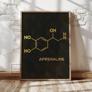 Adrenaline Molecule PRINTABLE Wall Art, Adrenaline Chemistry Print, Digital Download, Chemistry Art for Kitchen Decor, Instant Digital Arts