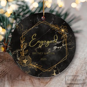 Personalized Engaged Ornament First Christmas, Newlywed Gift Mr & Mrs, Christmas Ornament, Mr Mrs Wedding Ornament, Wedding Gift Keepsake