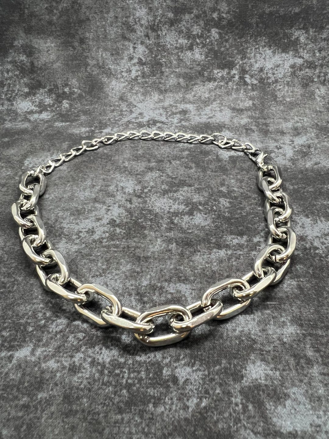 Chunky Cable Link Choker Chain - Heavy Metal Gothic Choker Chain - Big ...